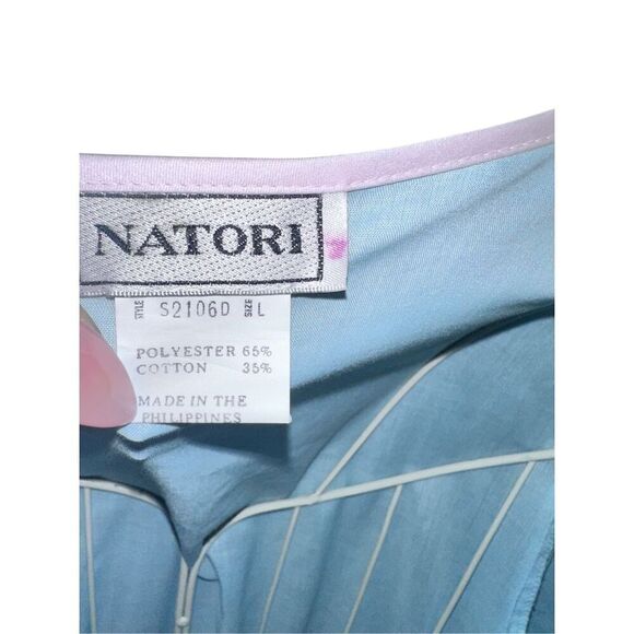 RARE Vintage Natori Neiman Marcus Blue/pink Floral EMBROIDERED Robe. Long sleeve - Picture 3 of 16